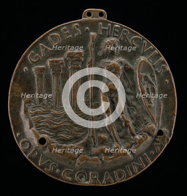 Hercules and Three Columns in the Sea [reverse], 1472. Creator: Lodovico Corradini.