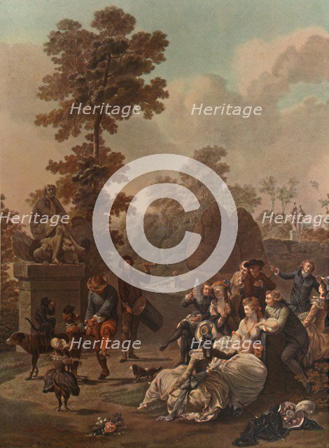 'Le Tambourin', (Tambourine), c1780, (1913). Artist: Charles-Melchior Descourtis.