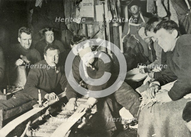 'Preparing A Sledge During the Winter', 1908, (1909). Artist: Unknown.