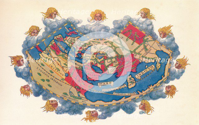 Ptolemy's Map of the World cA.D 150. (1912) Artist: Claudius Ptolemy.