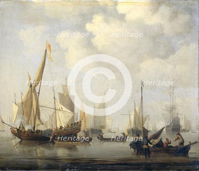 A Calm at Sea, 1650-1707. Creator: Willem van de Velde the Younger.