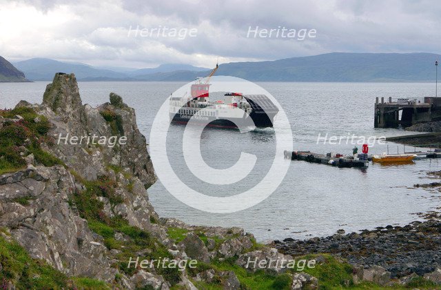 Tobermory ferry leaving Kinchoan, Ardnamurchan Peninsula, Highland, Scotland.
