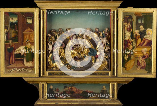Altarpiece with scenes from the life of the Virgin, German, 1548. Creator: Unknown.