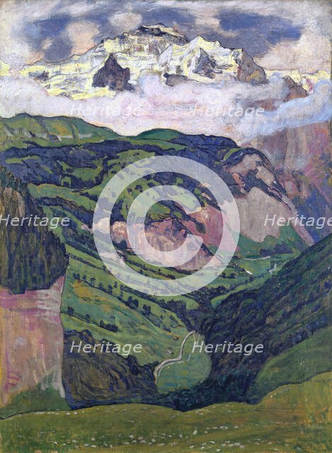 The Jungfrau seen from Isenfluh, 1902. Creator: Hodler, Ferdinand (1853-1918).