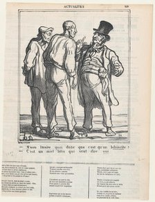 M'sieu l'maire quoi donc que c'est qu'un bibiscite?, 1870.  Creator: Honore Daumier.