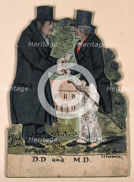 A divine and a physician shaking hands on meeting, 1830-1850. Creator: Stephen Jenner.