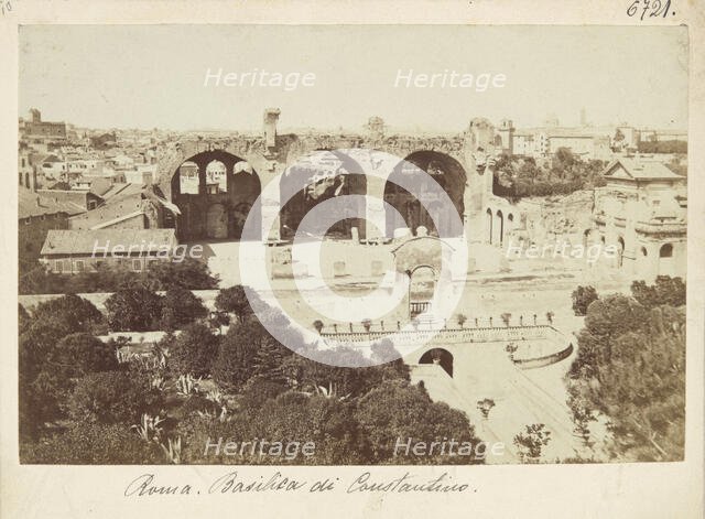 Remains of the Basilica of Maxentius and Constantine on the Via Sacra, Rome, between 1870-1880. Creator: Unknown.