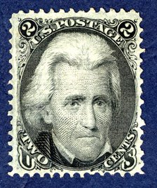 2c Andrew Jackson F Grill single, 1867. Creator: National Bank Note Company.