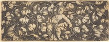 Ornament with Foliage and a Child in the Center, 1539. Creator: Heinrich Aldegrever.