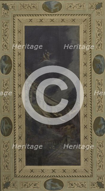 Esquisse pour la salle des mariages de la mairie de Saint-Maur-des-Fossés : Psyché livrée..., 1883. Creator: Edouard Michel Lancon.