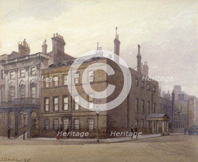 Cleveland House, at the corner of St James's Square and King Street, Westminster, London, 1893. Artist: John Crowther