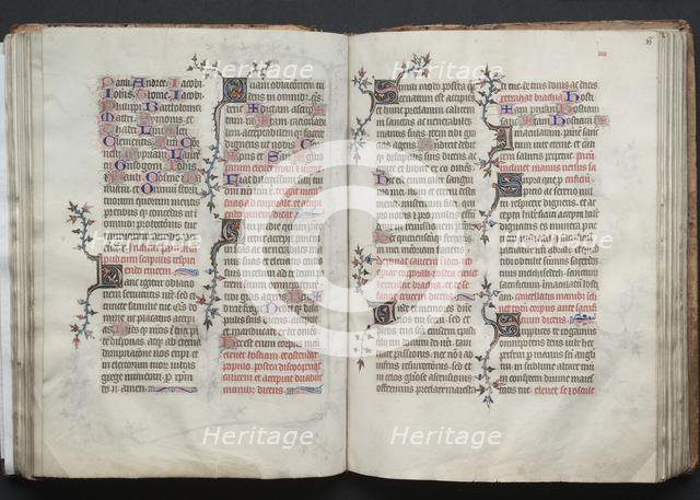 The Gotha Missal: Fol. 66r, Text, c. 1375. Creator: Master of the Boqueteaux (French); Workshop, and.
