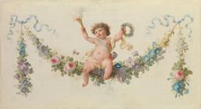 Cupid Seated on a Garland, 1770-90. Creator: Unknown.
