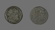 Pentokion (Coin) Depicting the God Zeus, after 210 BCE. Creator: Unknown.