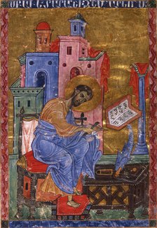 Mark the Evangelist (Manuscript illumination from the Matenadaran Gospel), 13th century.