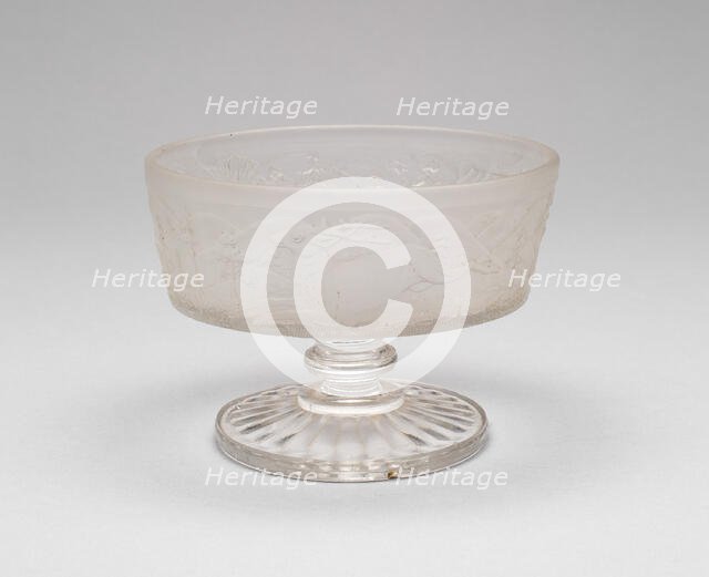 Westward Ho!/Pioneer pattern footed dish, c. 1876. Creator: Gillinder & Sons.