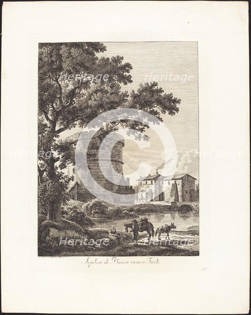 Sepolcro di Plauzio vicini a Tivoli, 1795. Creator: Albert Christoph Dies.