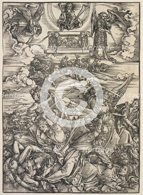 Revelation of St. John: The Four Destroying Angels, 1511. Creator: Albrecht Dürer (German, 1471-1528).