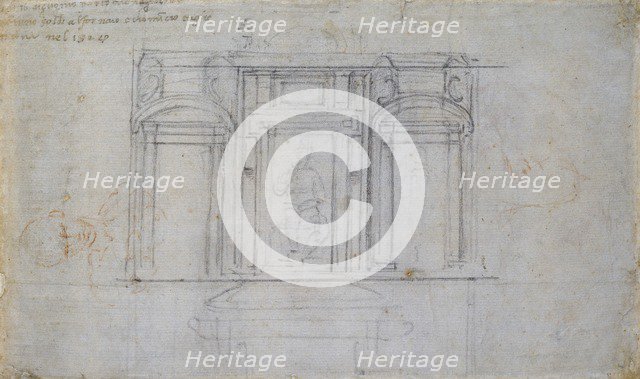 Design for one of the Medici Tombs, early 16th century. Artist: Michelangelo Buonarroti.