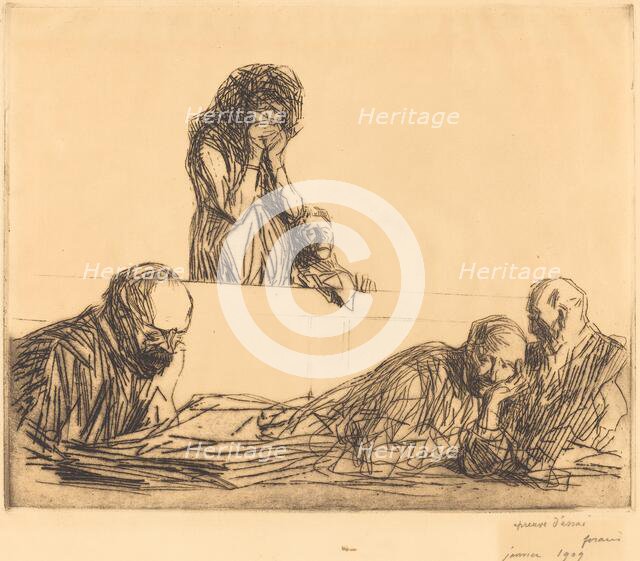 Unwed Mother (first plate), 1909. Creator: Jean Louis Forain.