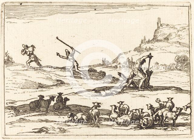 Shepherds Defending their Herds, 1628. Creator: Jacques Callot.