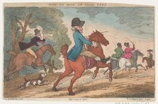 How to Ride Up Hyde Park, June 11, 1808., June 11, 1808. Creator: Thomas Rowlandson.