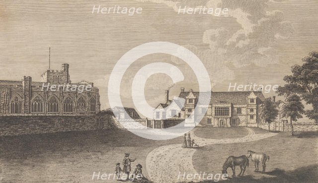 The Ancient Archiepiscopal Palace at Maidstone, from Edward Hasted's, The History and Topo..., 1782. Creator: Richard Bernard Godfrey.