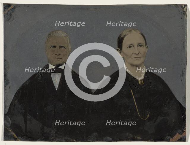 Portrait of older couple, 1860s-1880s. Creator: Unknown.
