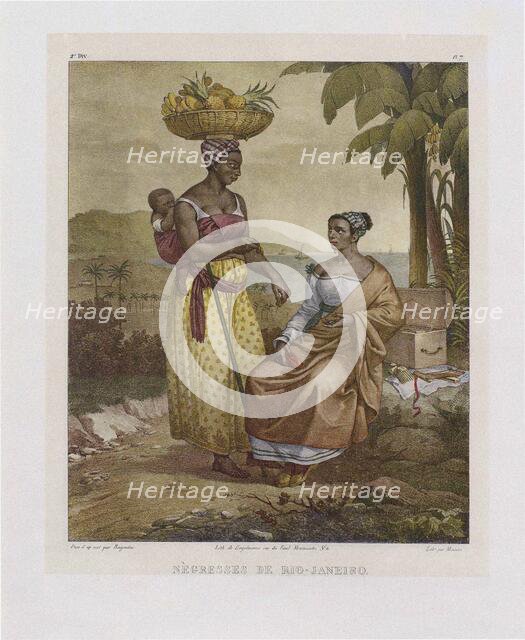 Black women from Rio de Janeiro. From "Malerische Reise in Brasilien", 1835. Creator: Rugendas, Johann Moritz (1802-1858).