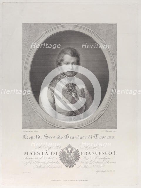 Oval portrait of Leopold II, Grand Duke of Tuscany, 1833., 1833. Creator: Paolo Toschi.