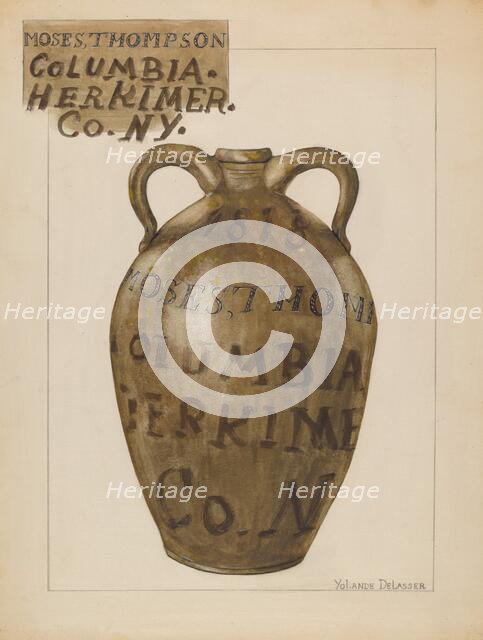 Jug, c. 1936. Creator: Yolande Delasser.