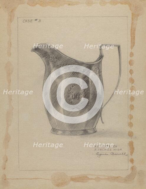 Silver Creamer, c. 1936. Creator: Eugene Barrell.