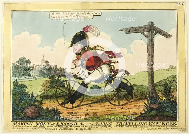 Making the Most of £10,000 per Ann. by Saving Travelling Expences, 1819. Creator: JL Marks.
