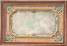 Design for a ceiling with trompe l'oeil sky, second half 19th century. Creators: Jules-Edmond-Charles Lachaise, Eugène-Pierre Gourdet.