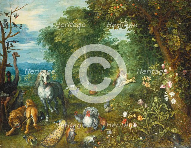 Paradise with the Creation of Eve, c1636-1640. Creator: Jan Brueghel the Younger.
