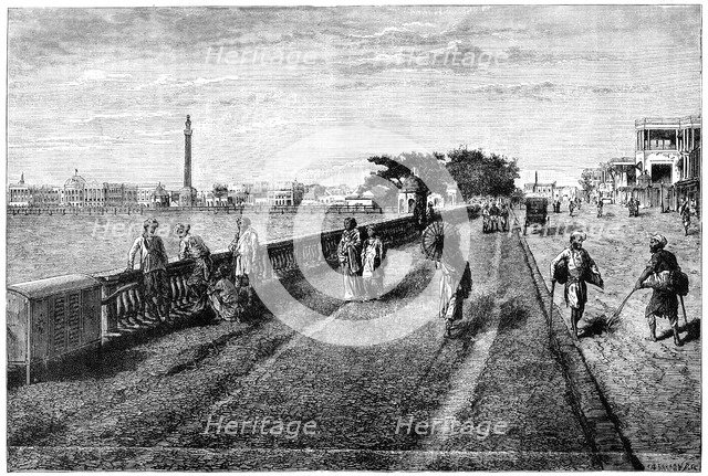 The Esplanade and Government House, Calcutta, India, 19th century. Artist: Unknown