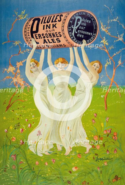 Pilules Pink pour Personnes Pâles, 1910. Creator: Cappiello, Leonetto (1875-1942).