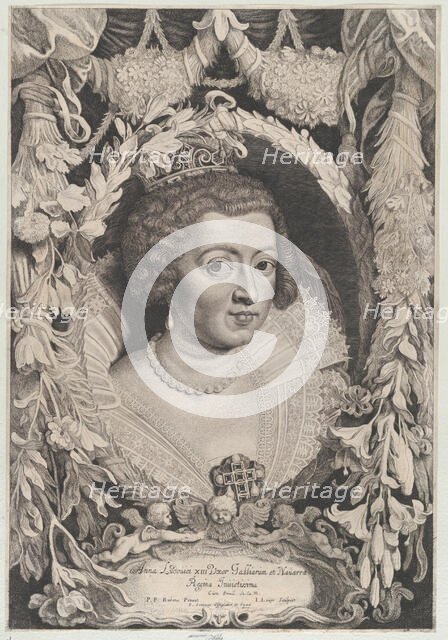 Portrait of Anne of Austria, Queen of France, ca. 1650. Creators: Jacob Louys, Pieter Soutman.