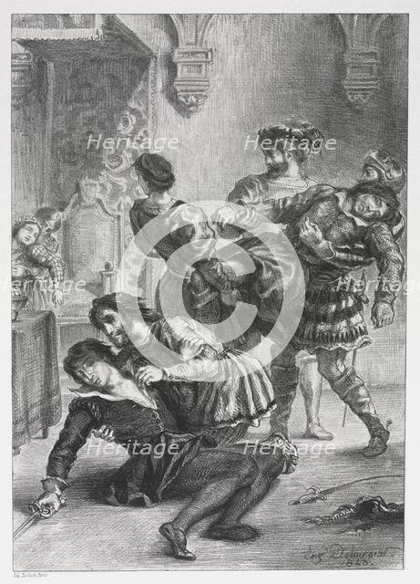 Hamlet: The Death of Hamlet, 1843. Creator: Eugène Delacroix (French, 1798-1863).