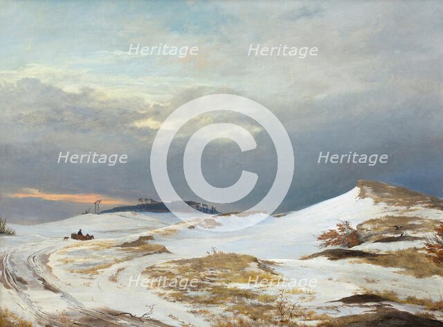 Winter landscape with Northern Zealand character, 1841. Creator: Johan Thomas Lundbye.