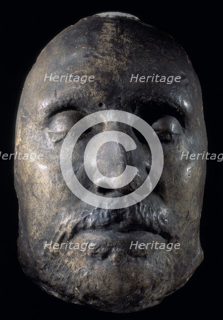 Death mask of Oliver Cromwell, c1658. Artist: Unknown