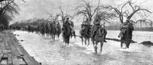 'L'Arret du repli allemand; Aux abords de la Fere, apres le 21 mars: un detachement de cavalerie sur Creator: Unknown.