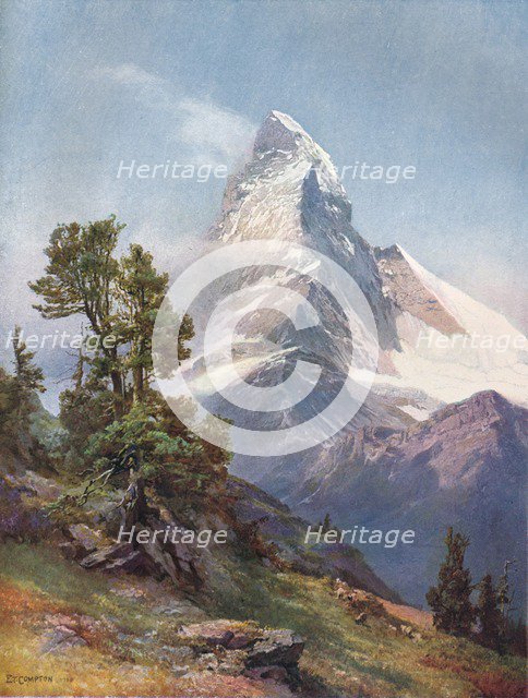 'The Matterhorn from Riffelberg', 1917. Artist: C Angerer & Goschl.