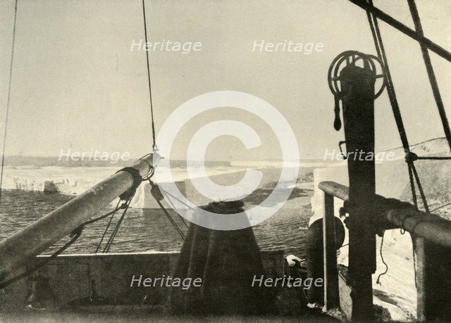 'The Barrier Edge Breaking Away Four Miles South of Hut Point', c1908, (1909). Artist: Unknown.