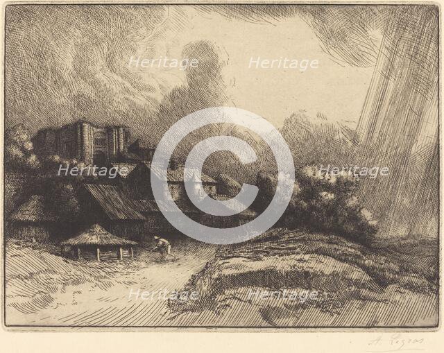 Farm at the Monastery (La ferme de l'abbaye). Creator: Alphonse Legros.