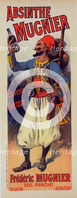 Affiche pour l' "Absinthe Mugnier"., c1898. Creator: Lucien Lefevre.