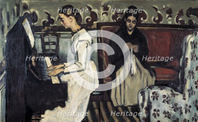 'Girl at the Piano (Overture to Tannhauser)', c1868.  Artist: Paul Cezanne