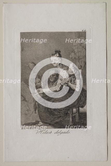 Caprichos: They Spin Finely. Creator: Francisco de Goya (Spanish, 1746-1828).