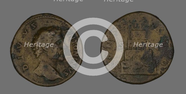 Sestertius (Coin) Portraying Emperor Antoninus Pius, 161 or later. Creator: Unknown.