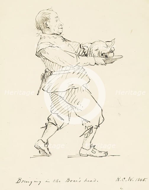 Bringing in the Boar's Head, 1845. Creator: Richard Caton Woodville.